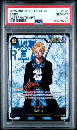 2025 ONE PIECE OP13-CARRYING ON HIS WILL ALTERNATE ART #120 SABO PSA 10 - Image 1