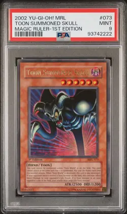 2002 Yugioh Magic Ruler Toon Summoned Skull 1st edition MRL 073 PSA 9 - Image 1