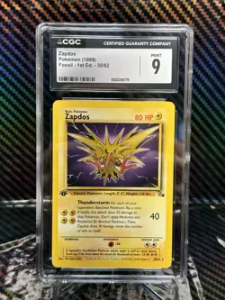 1999 Pokemon Fossil Zapdos 1st Edition #30 CGC 9 - Image 1