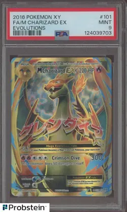 2016 Pokemon XY Evolutions Holo Rare #101/108 M Charizard ex PSA 9 MINT - Image 1