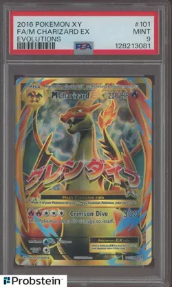 2016 Pokemon XY Evolutions Holo Rare #101/108 M Charizard ex PSA 9 MINT - Image 1