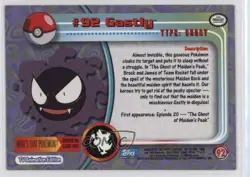 Gastly Topps Pokemon TV Animation Edition Series 2 #92 2000 1q1p - Image 2