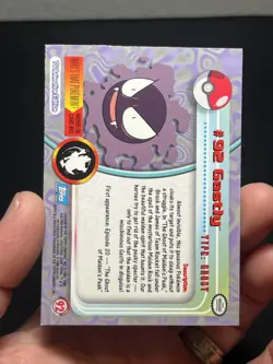 Topps Pokemon TV Animation Edition Series 2 Rainbow Foil #92 Gastly - Image 3