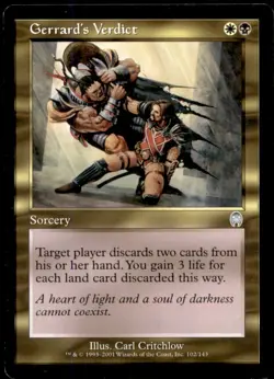 Gerrard's Verdict LP Light Play Apocalypse MTG [8083] - Image 1