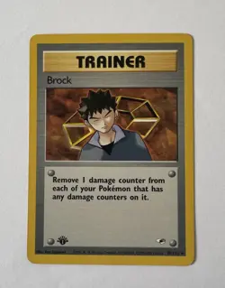 Pokemon TCG - Brock - 98/132 - Gym Heroes 1st Edition Rare - NM - Image 1