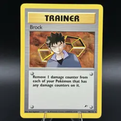 Brock Gym Heroes 98/132 Vintage Trainer Rare Pokemon Card - NM - Image 1