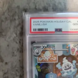 2025 POKEMON HOLIDAY CALENDAR #190 VANILLISH PSA 10 Snowflake Stamp - Image 2