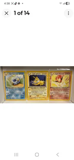 Pokemon 1ST EDITION Light Jolteon, Light Flareon, Light Vaporeon Neo Destiny Set - Image 1