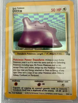 1999 Pokemon Fossil (Ditto-Holo) PSA 7 - Image 2