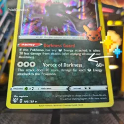 Darkrai Error Holo Bleed Trick or Trade Darkness Ablaze Pokemon TCG 105/189 Rare - Image 2
