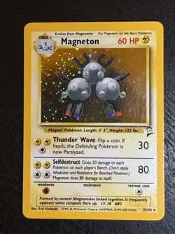 Pokemon TCG Base Set 2 Magneton 9/130 Vintage Holo Unlimited Holo Rare 2000/LP - Image 1