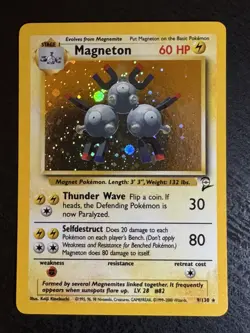 Pokemon TCG Base Set 2 Magneton 9/130 Vintage Holo Unlimited Holo Rare 2000/LP - Image 1