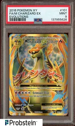 2016 Pokemon XY Evolutions #101 FA/M Charizard EX PSA 9 MINT - Image 1
