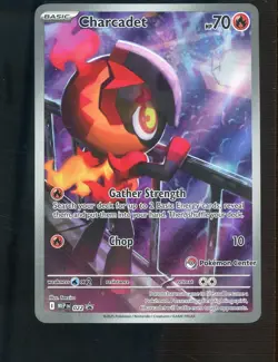 #1 2025 Pokemon Center Stamped BSP Phantasmal Flames ETB Full Art #022 Charcadet - Image 1