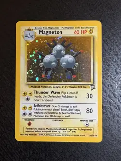Pokemon TCG Base Set 2 Magneton 9/130 Vintage Holo Unlimited Holo Rare 2000/LP - Image 1