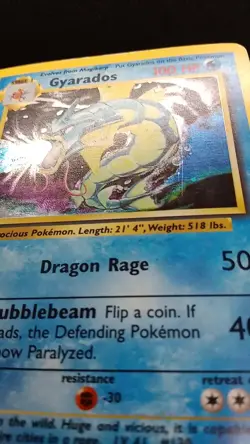 Pokemon TCG Base Set Gyarados Holo 6/102 LP/NM Unlimited (Original Owner) - Image 2