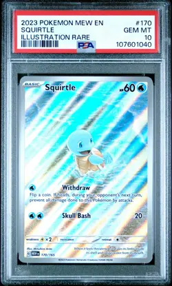 2023 POKEMON MEW EN-151 ILLUSTRATION RARE #170 SQUIRTLE PSA 10 - Image 1