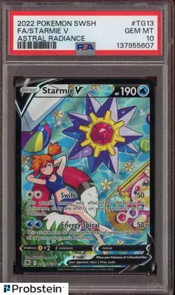 2022 Pokemon SWSH Astral Radiance #TG13 FA/ Starmie V PSA 10 GEM MINT - Image 1