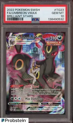 2022 Pokemon SWSH Brilliant Stars #TG23 FA/ Umbreon VMAX PSA 10 - Image 1
