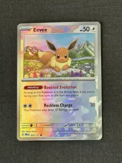 Pokemon Eevee 074/131 Prismatic Evolutions Poke Ball Reverse Holo NM - Image 1