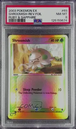 Shroomish Reverse Foil Pokemon EX Ruby & Sapphire PSA 8 2003 - Image 1