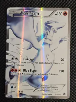 Reshiram 113/114 Full Art Black and White Holo Pokemon MP - Image 2