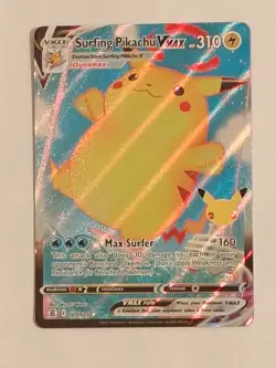Pokemon TCG Surfing Pikachu VMAX 009/025 Celebrations Holo Near Mint - Image 1