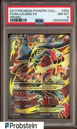 2017 Pokemon Mega Powers Collection Promo #55a FA M Lucario EX PSA 8 NM-MT - Image 1