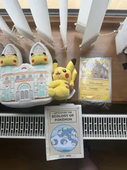 Pokemon x Natural History Museum - Pikachu Jumbo Promo Card and Plush - Image 1