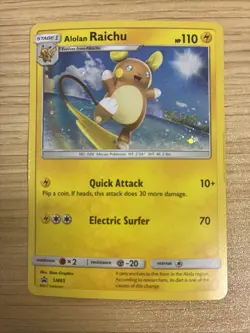 Alolan Raichu #25 SM65 Black Star Promo Pikachu Stamped Pokemon TCG Card NM - Image 1