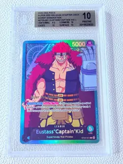 2022 Eustass Captain Kid BGS 10 One Piece Card Game Super Pre-Release ST02-001 - Image 1