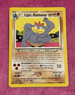 Light Machamp 025/105 Normal Unlimited Vintage Neo Destiny Pokemon Card - Image 1