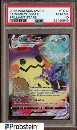 2022 Pokemon SWSH Brilliant Stars #TG17 FA/ Mimikyu VMAX PSA 10 - Image 1