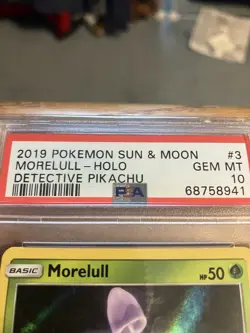Pokemon TCG Morelull Common Holo Card 3/18 Detective Pikachu PSA 10 Gem Mint - Image 2