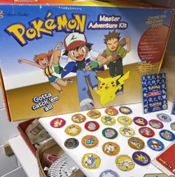 VTG Mixed Lot Pokemon Collectibles Ephemera Colored Dog Tag Cutouts Not Complete - Image 2