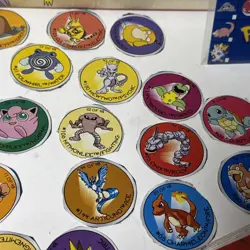 VTG Mixed Lot Pokemon Collectibles Ephemera Colored Dog Tag Cutouts Not Complete - Image 5