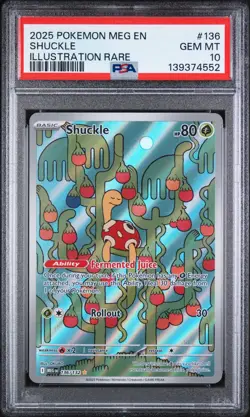 2025 POKEMON MEG EN-MEGA EVOLUTION ILLUSTRATION RARE #136 SHUCKLE PSA 10 - Image 1
