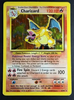 Charizard 4/102 Base Set Unlimited Holo Rare HP Pokemon WOTC Vintage 1999 - Image 1