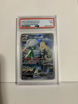 2025 POKEMON DRI EN CYNTHIA’S ROSERADE ILLUSTRATION RARE #184 PSA 7 - Image 3