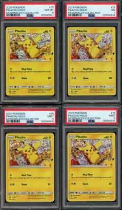 Lot of (4) Pokemon McDonald's Collection #25 Pikachu Holo PSA 7-8 (2) 9 - Image 1