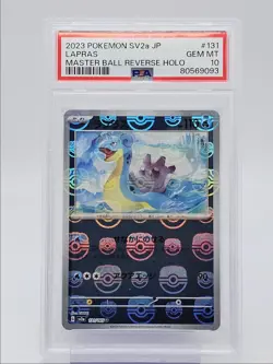 LAPRAS 2023 POKEMON JPN 151 MASTER BALL REVERSE HOLO 131/165 PSA 10 Q0004 - Image 1