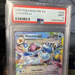 2025 POKEMON PRE EN-PRISMATIC EVOLUTIONS GLACEON EX 026/131 PSA 9 - Image 3