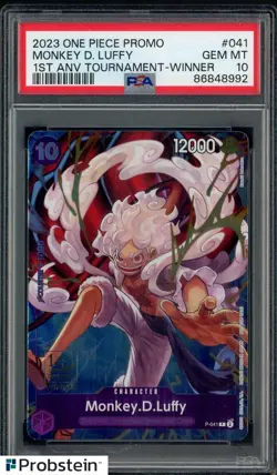 2023 One Piece Promo 1st Anv Tournament Winner #041 Monkey D. Luffy PSA 10 GEM - Image 1