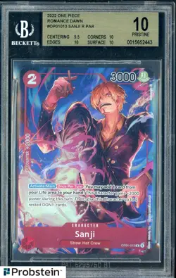2022 One Piece Romance Dawn OP01013 Sanji R PAR BGS 10 PRISTINE - Image 1