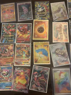 pokemon card collection. Almost all in sleeves. Great condition 64 cards total. - Image 1