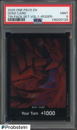 2025 One Piece EN Tin Pack Set Vol. 1 Roger DON!! Card PSA 9 MINT - Image 1