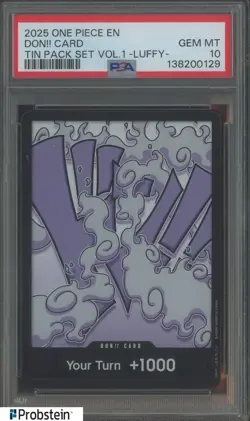 2025 One Piece EN Tin Pack Set Vol 1 Luffy Don!! Card PSA 10 - Image 1