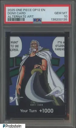 2025 One Piece OP12 EN Alternate Art DON!! Card PSA 10 GEM MINT - Image 1