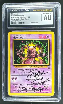 0020 Jay Goede 2000 Pokemon Mewtwo Strikes Back Promo on Card Auto CGC AUTH - Image 1