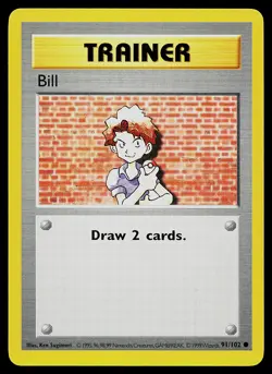Pokemon Card - Bill Base Set (Shadowless) 91/102 Common - Image 1